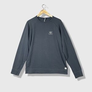 Vuori Vital Crew Long Sleeve Shirt Men L Gray Performance Athleisure Embroidered